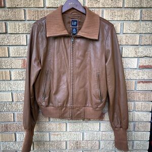 Vintage Gap brown leather jacket